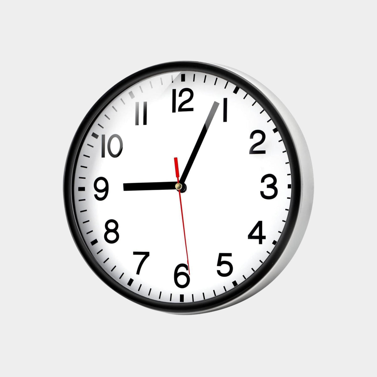 Crosse Quartz Analog Wall Clock (Black Case, White Face, 14" Diameter)